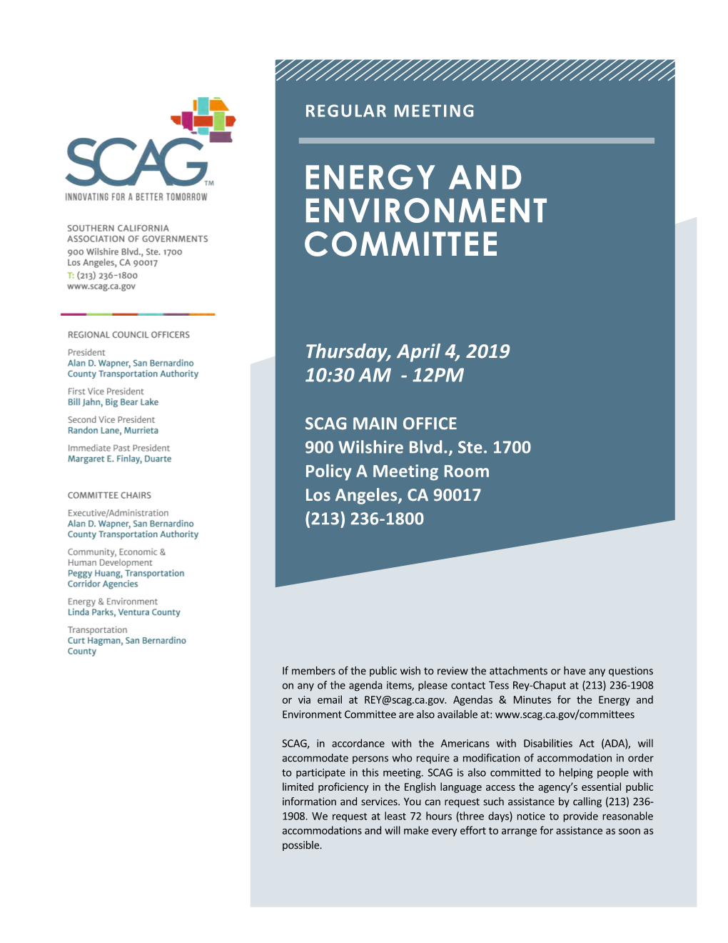 Energy and Environment Committee April 4, 2019 Full Agenda Packet