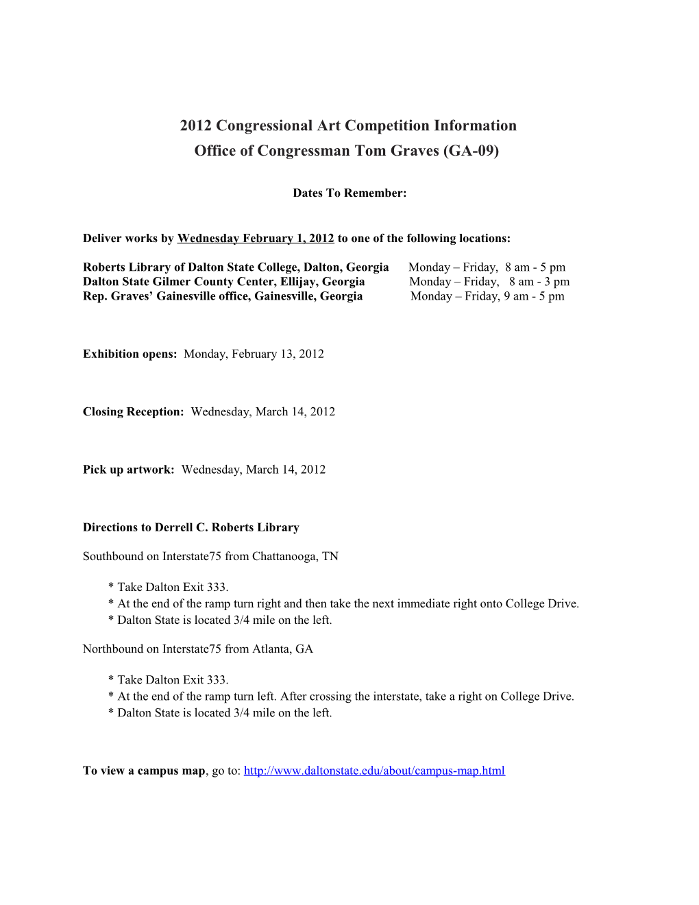 2012 Congressional Art Competition Information