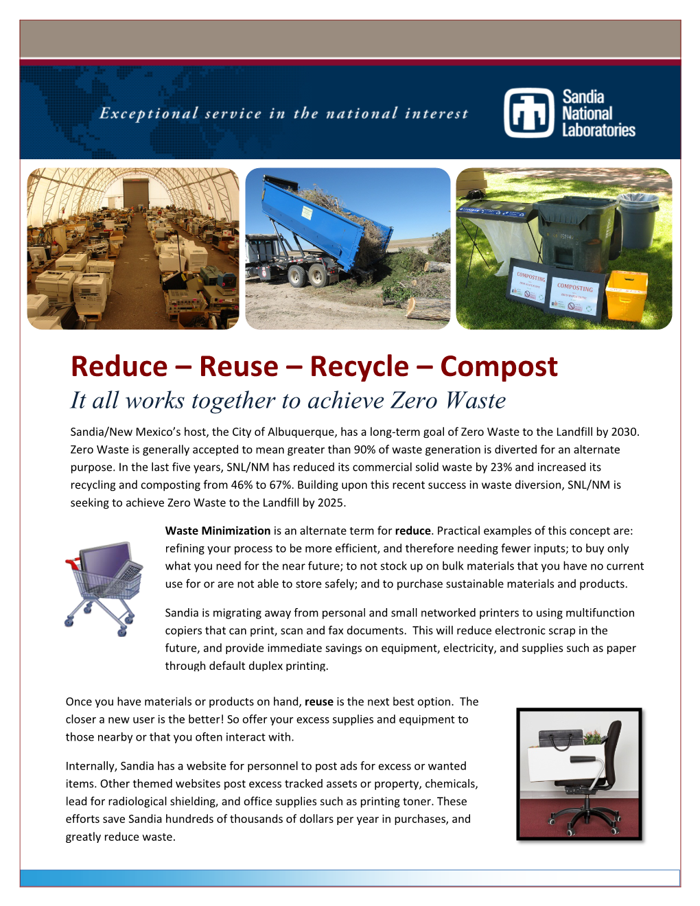 Reduce – Reuse – Recycle – Compost