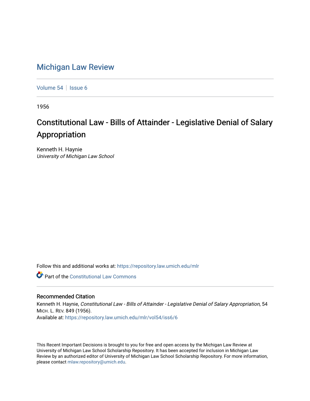 Bills of Attainder - Legislative Denial of Salary Appropriation