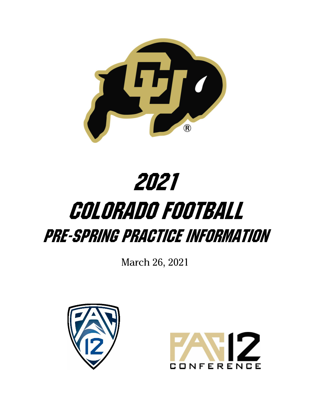 2021 Colorado Football Pre-Spring Practice Information