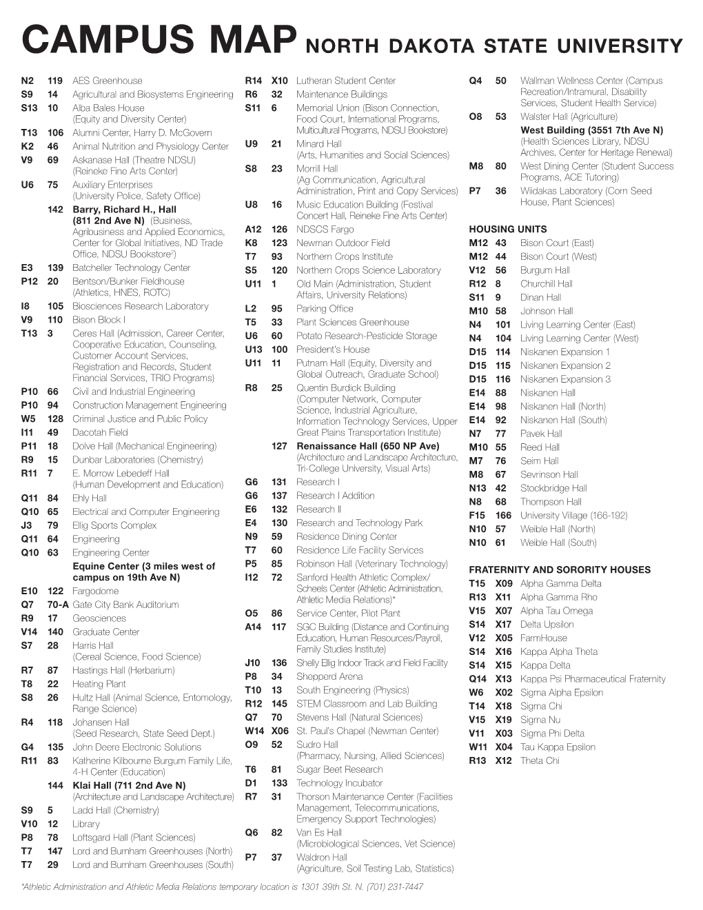 Campus Map North Dakota State University