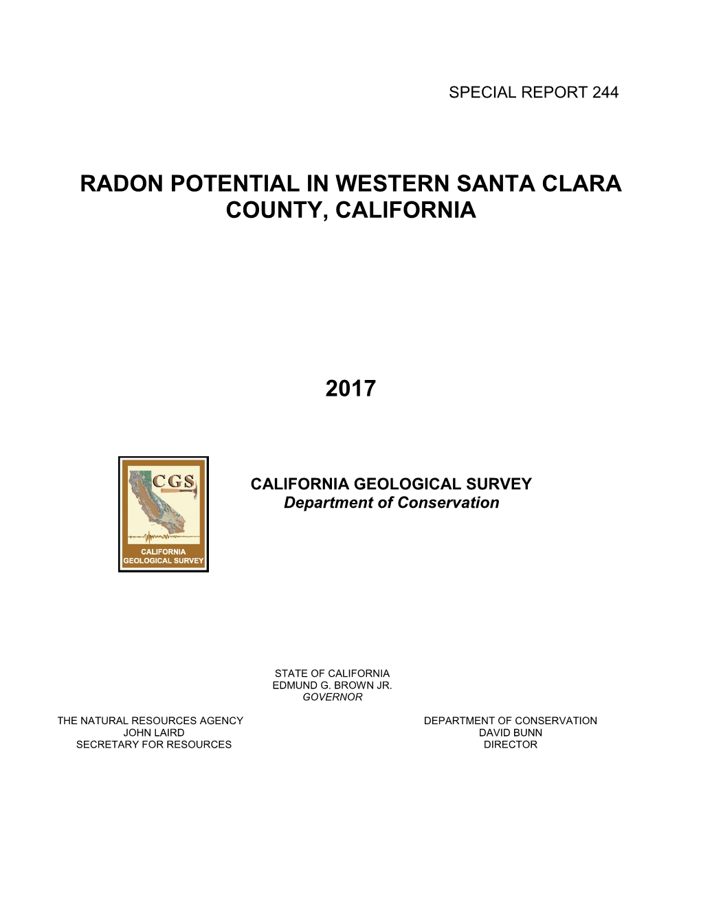 Radon Potential in Western Santa Clara County, California