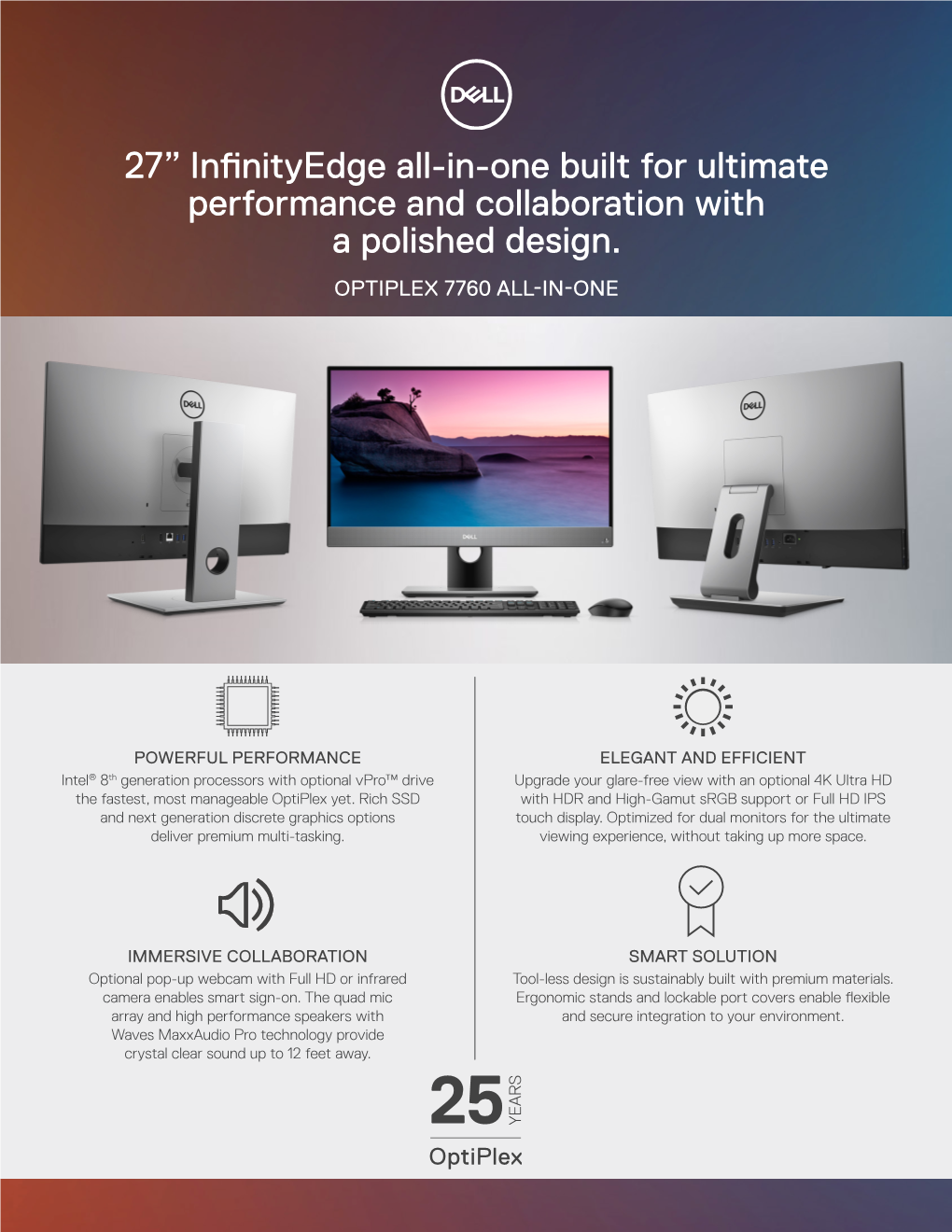 27” Infinityedge All-In-One Built for Ultimate Performance and Collaboration with a Polished Design