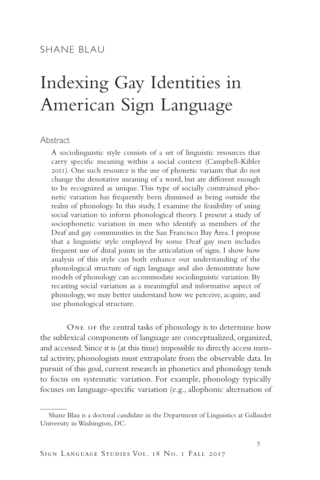 Indexing Gay Identities in American Sign Language