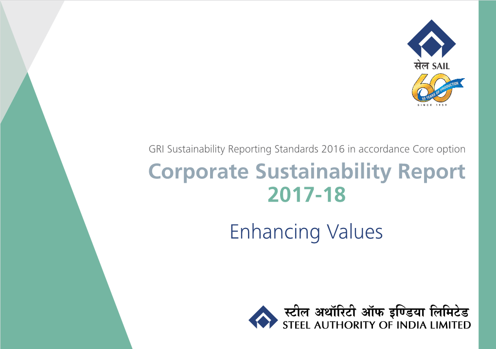 Corporate Sustainability Report 2017-18 Enhancing Values