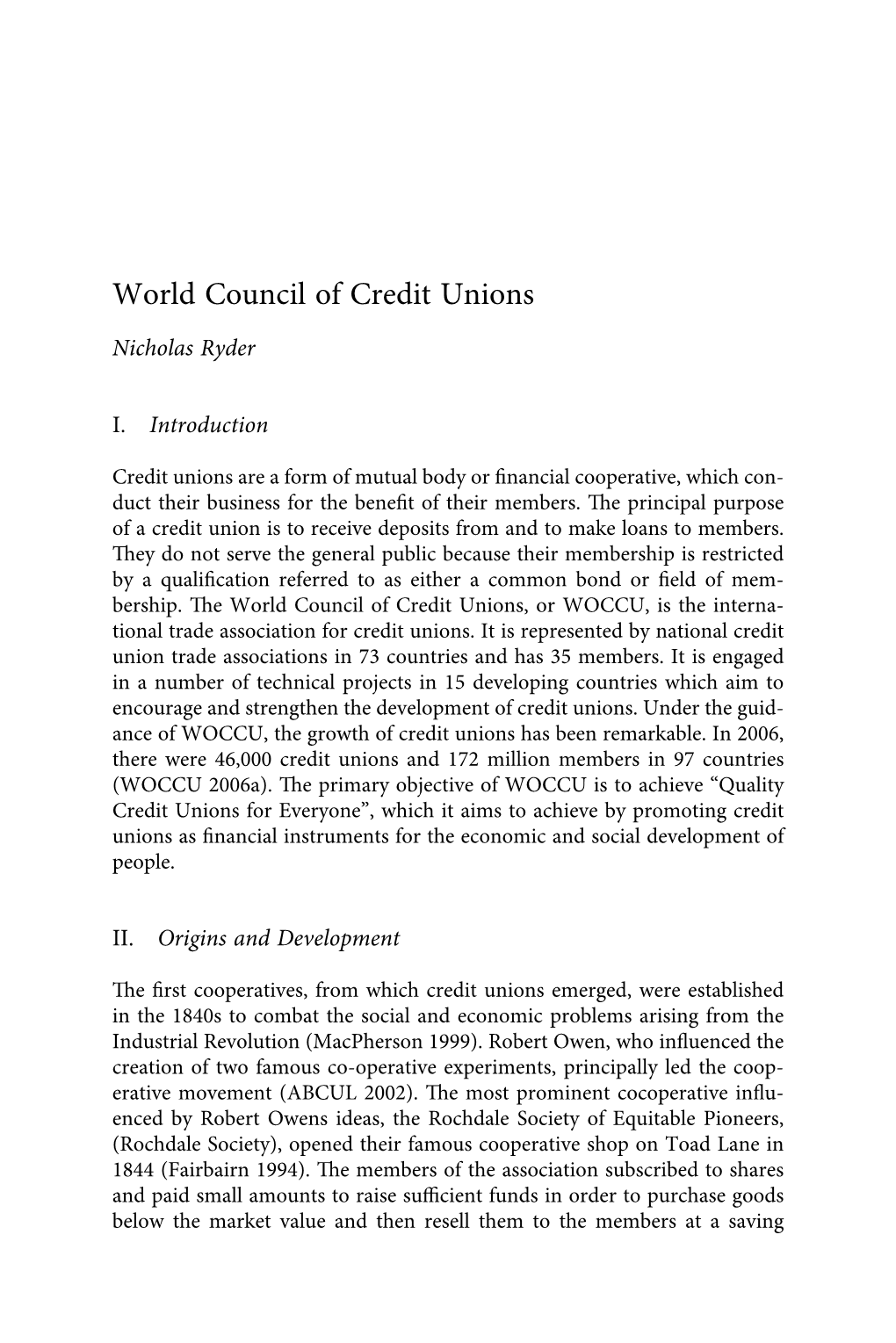 World Council of Credit Unions