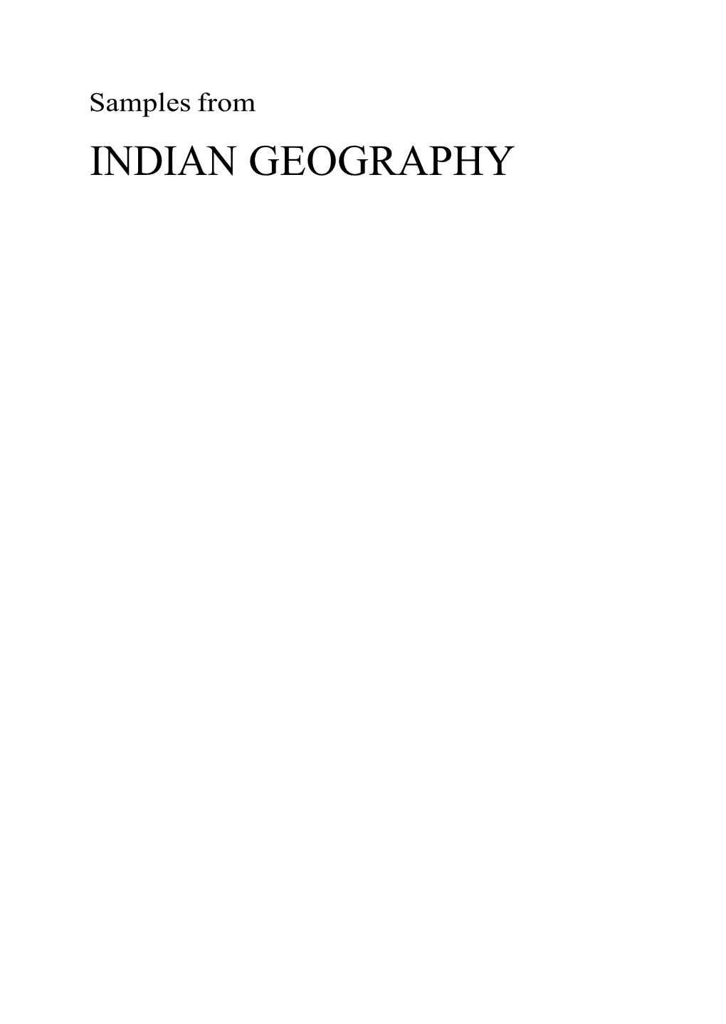 Indian Geography Physiography of India