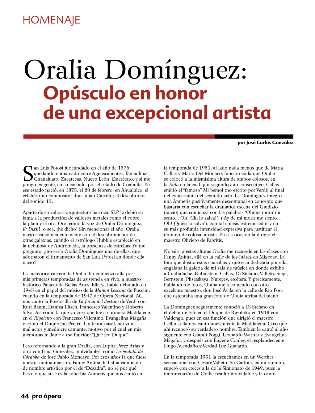 Oralia Domínguez: Opúsculo En Honor De Una Excepcional Artista