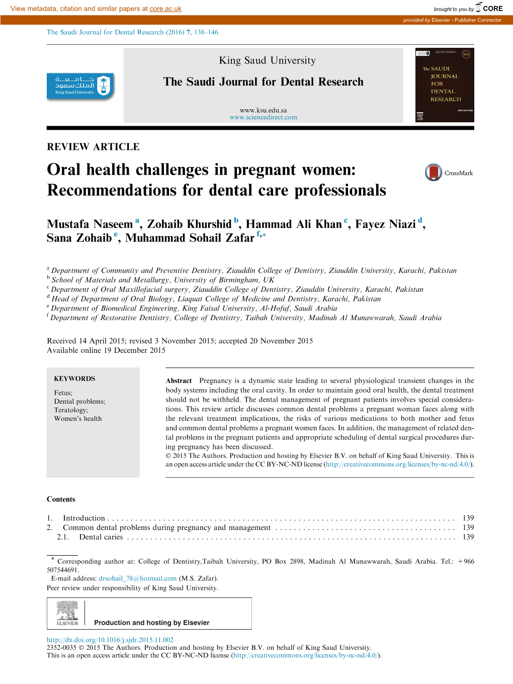Oral Health Challenges in Pregnant Women: Recommendations for Dental Care Professionals