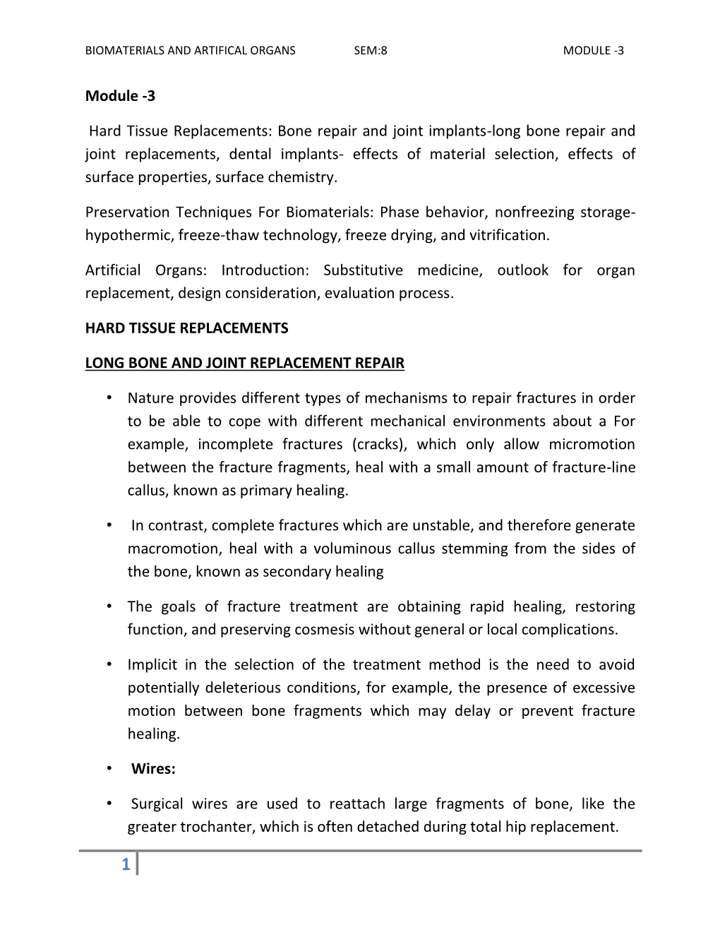 Module -3 Hard Tissue Replacements