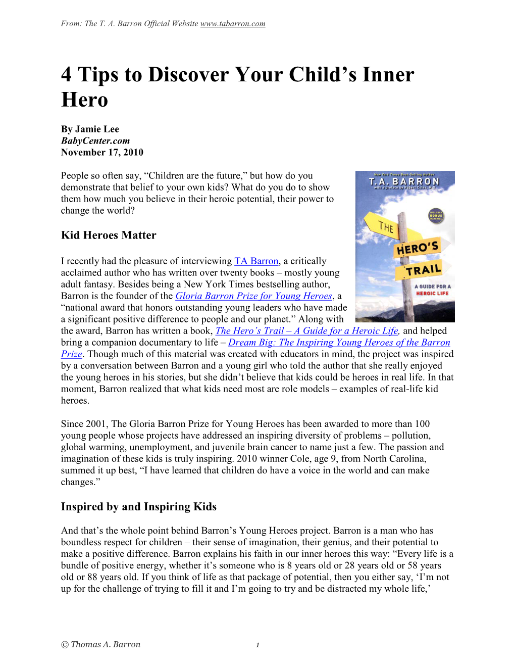 4 Tips to Discover Your Child's Inner Hero