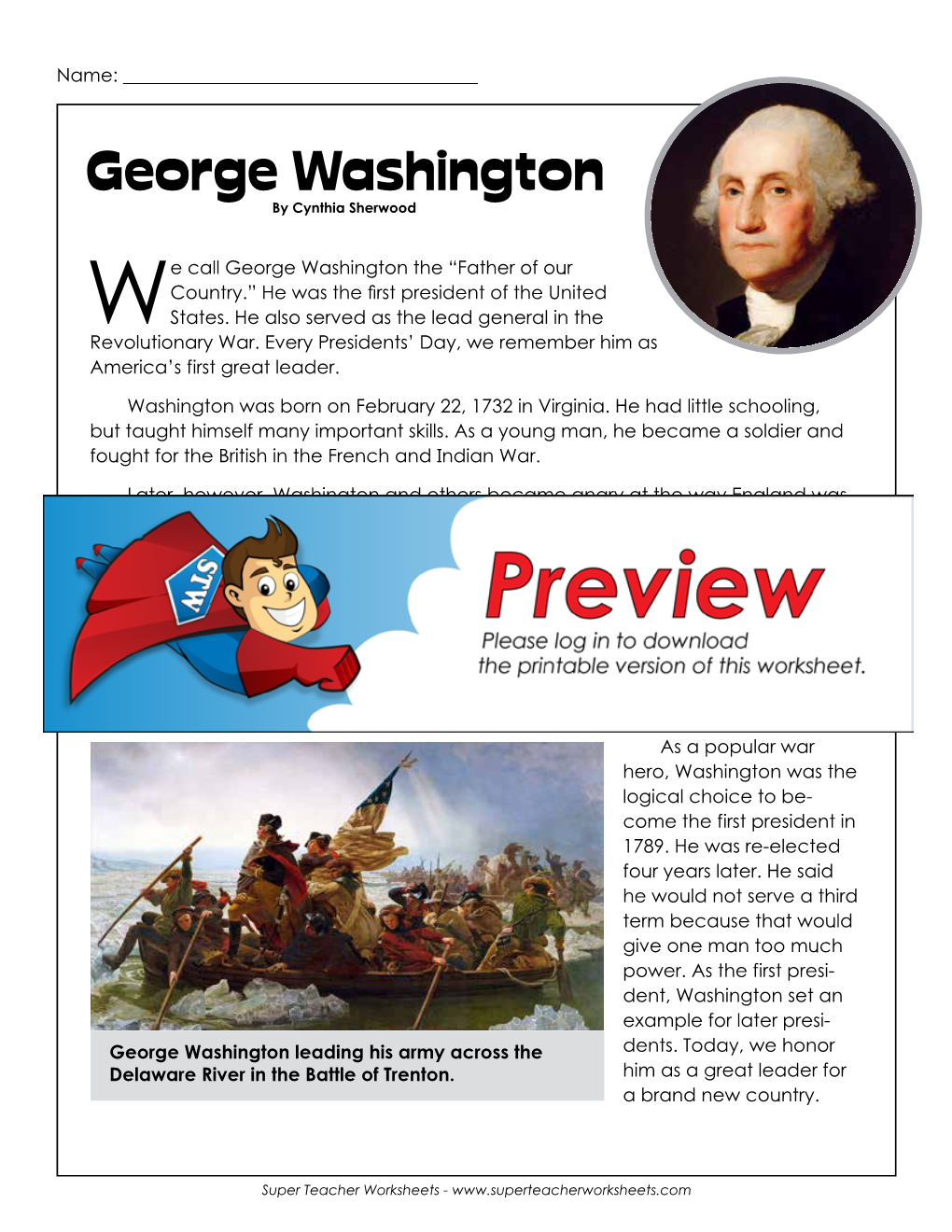 George Washington by Cynthia Sherwood