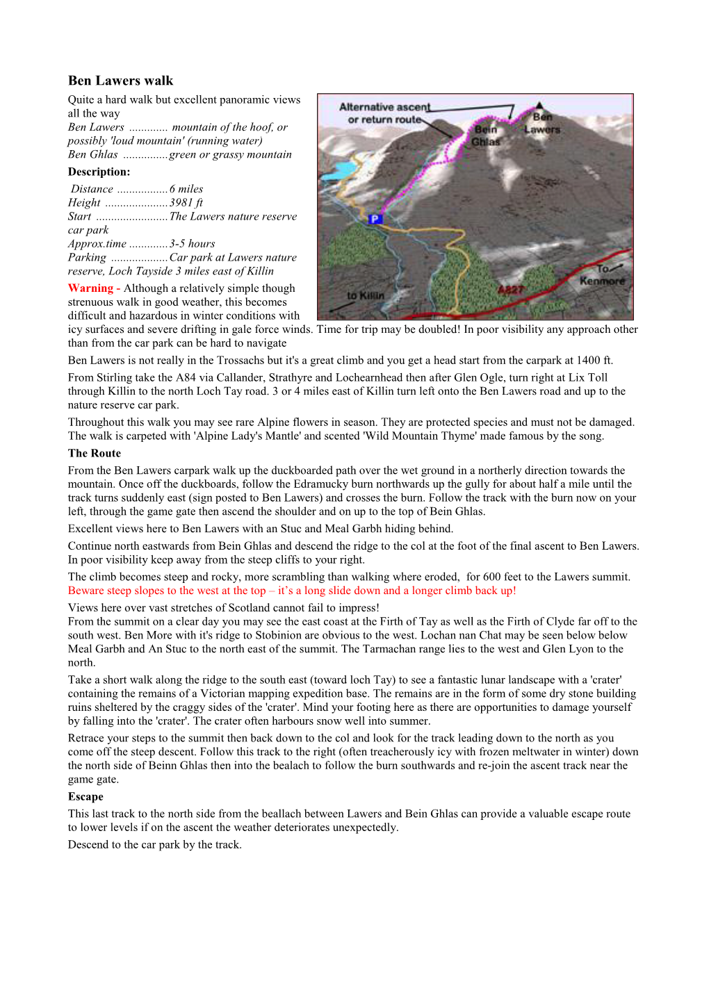 Ben Lawers Walk Quite a Hard Walk but Excellent Panoramic Views All the Way Ben Lawers