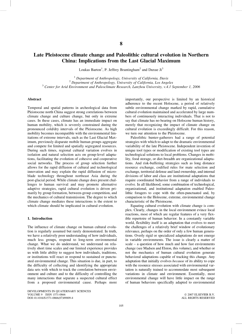 8 Late Pleistocene Climate Change And