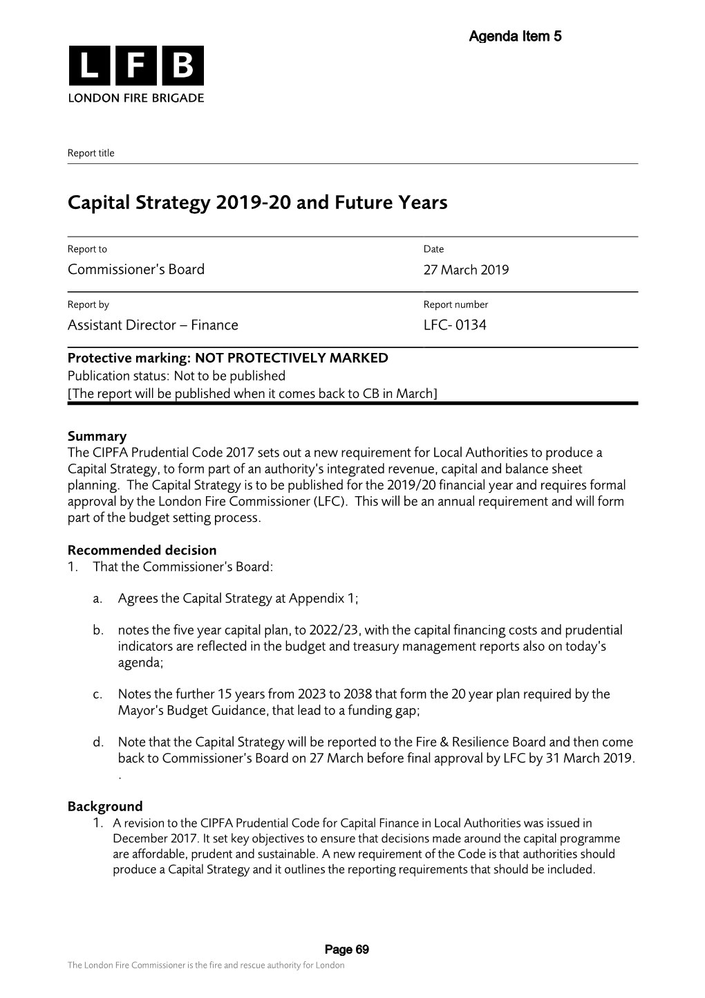 Capital Strategy 2019-20 and Future Years