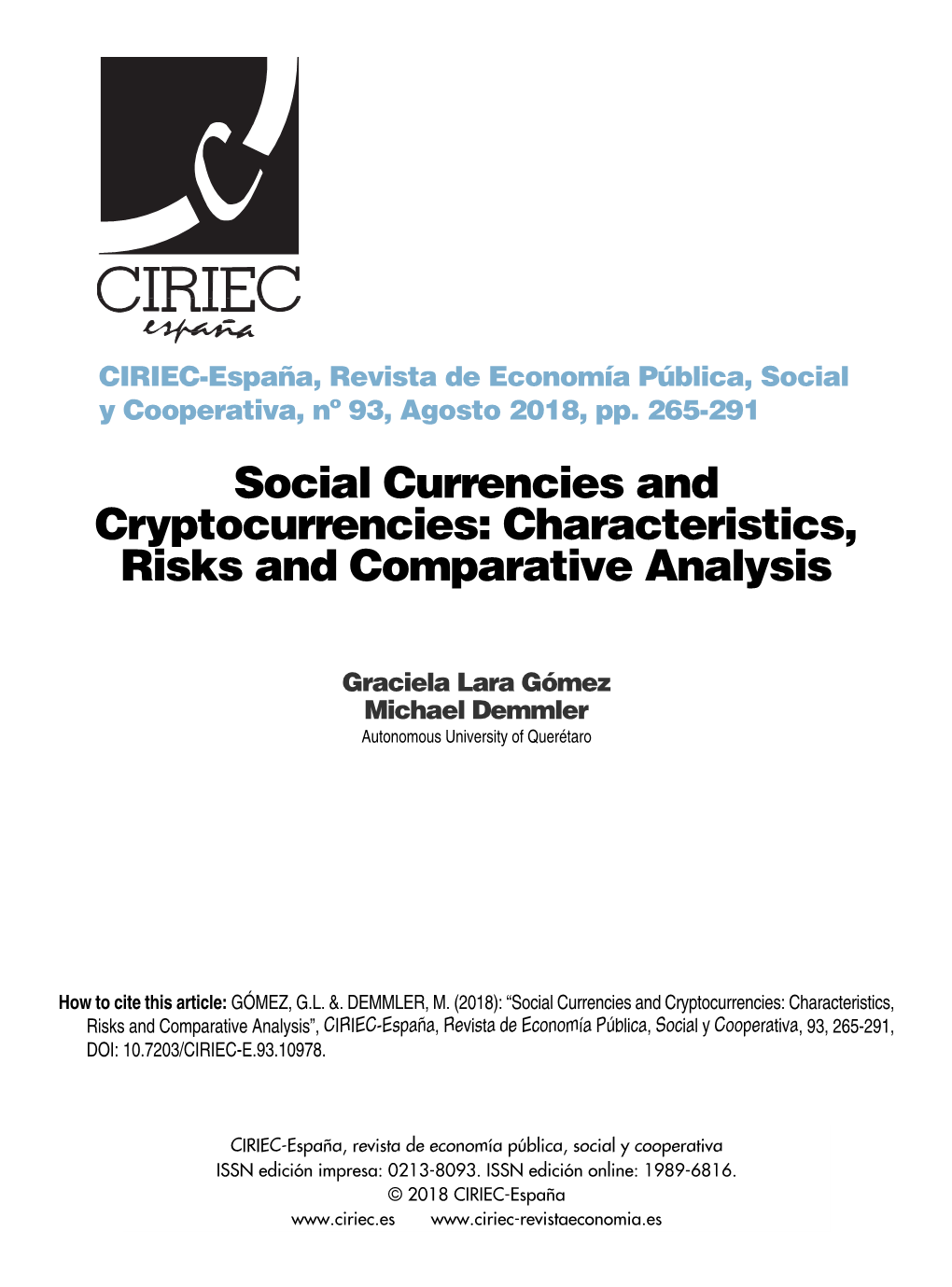 Social Currencies and Cryptocurrencies: Characteristics, Risks and Comparative Analysis