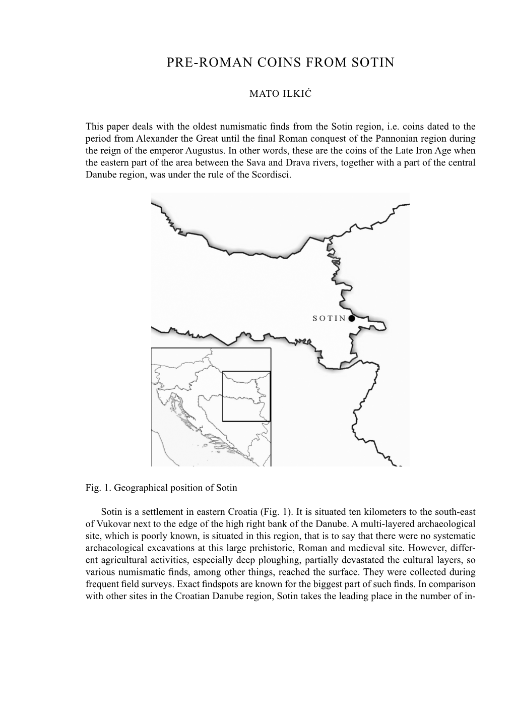 Pre-Roman Coins from Sotin