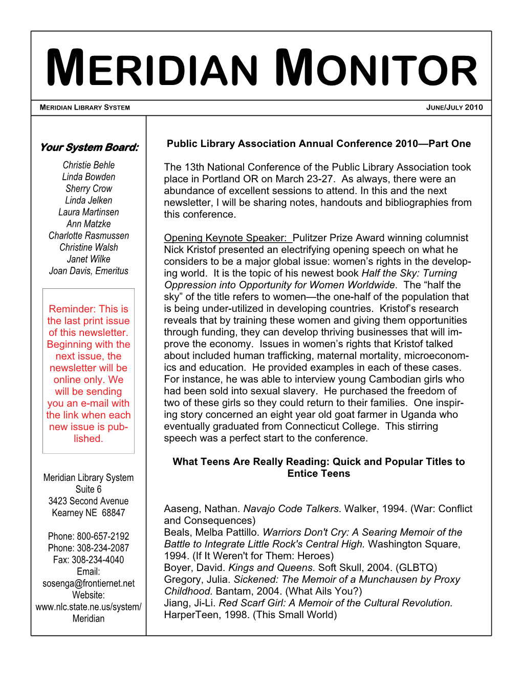 Meridian Monitor