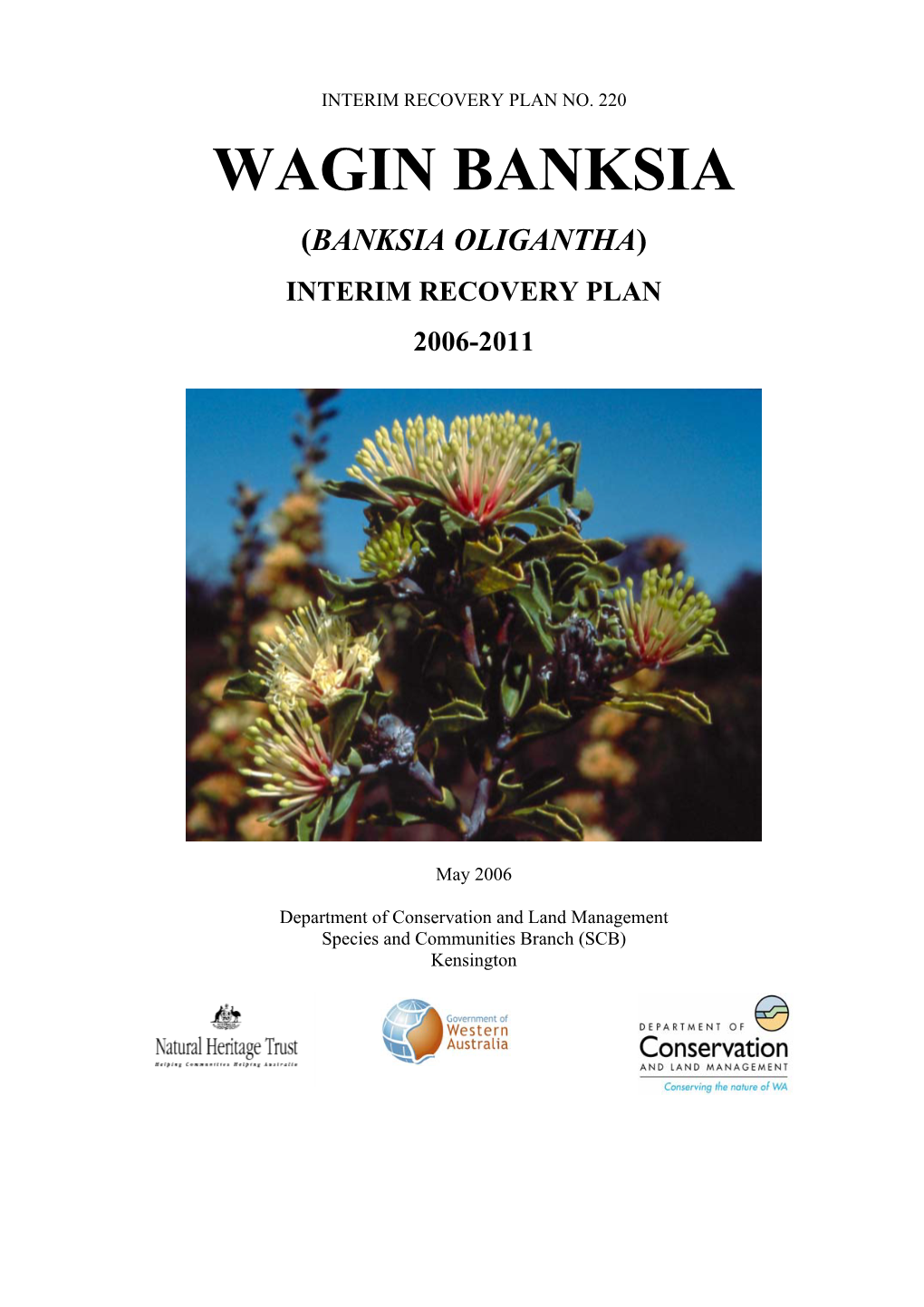 (Banksia Oligantha) Interim Recovery Plan 2006-2011