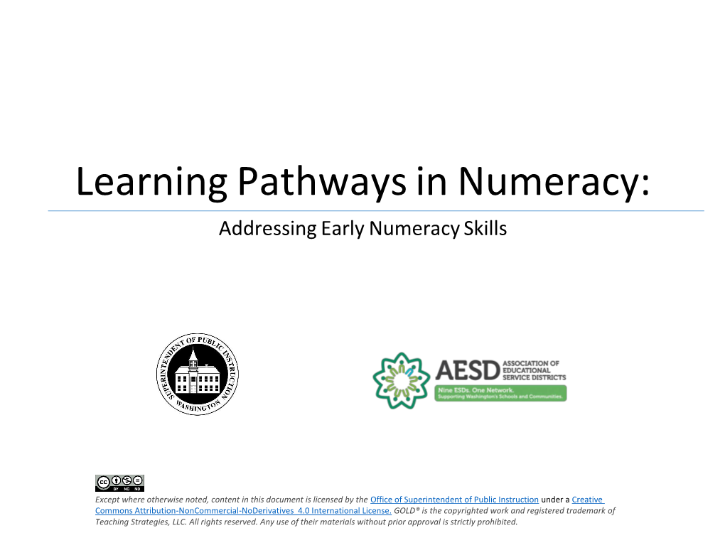 Learning Pathways in Numeracy