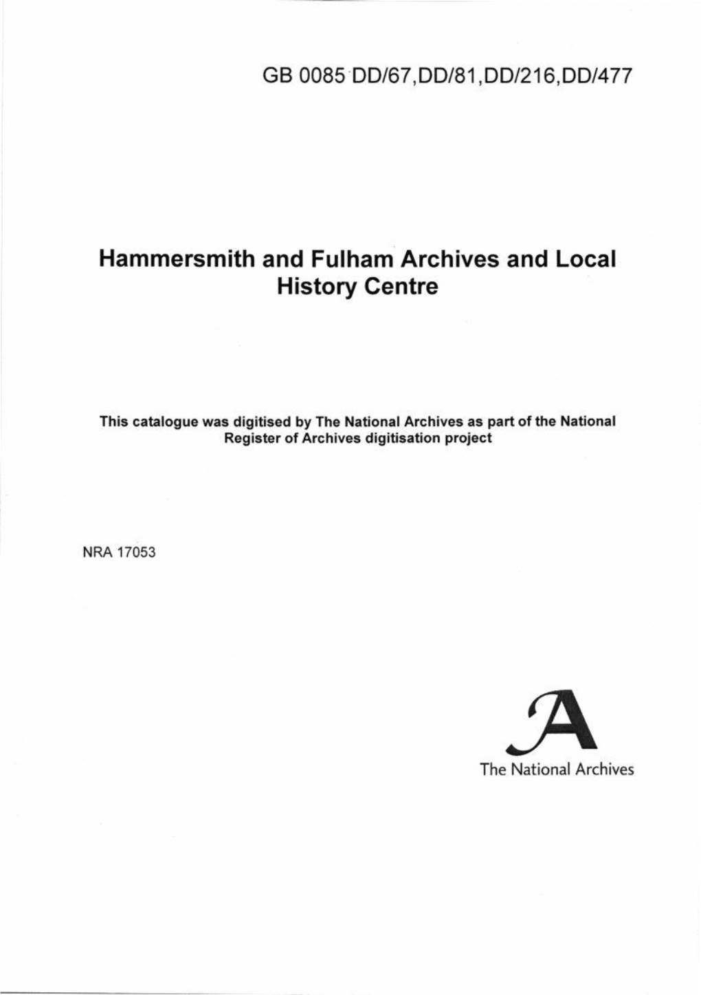 Hammersmith and Fulham Archives and Local History Centre