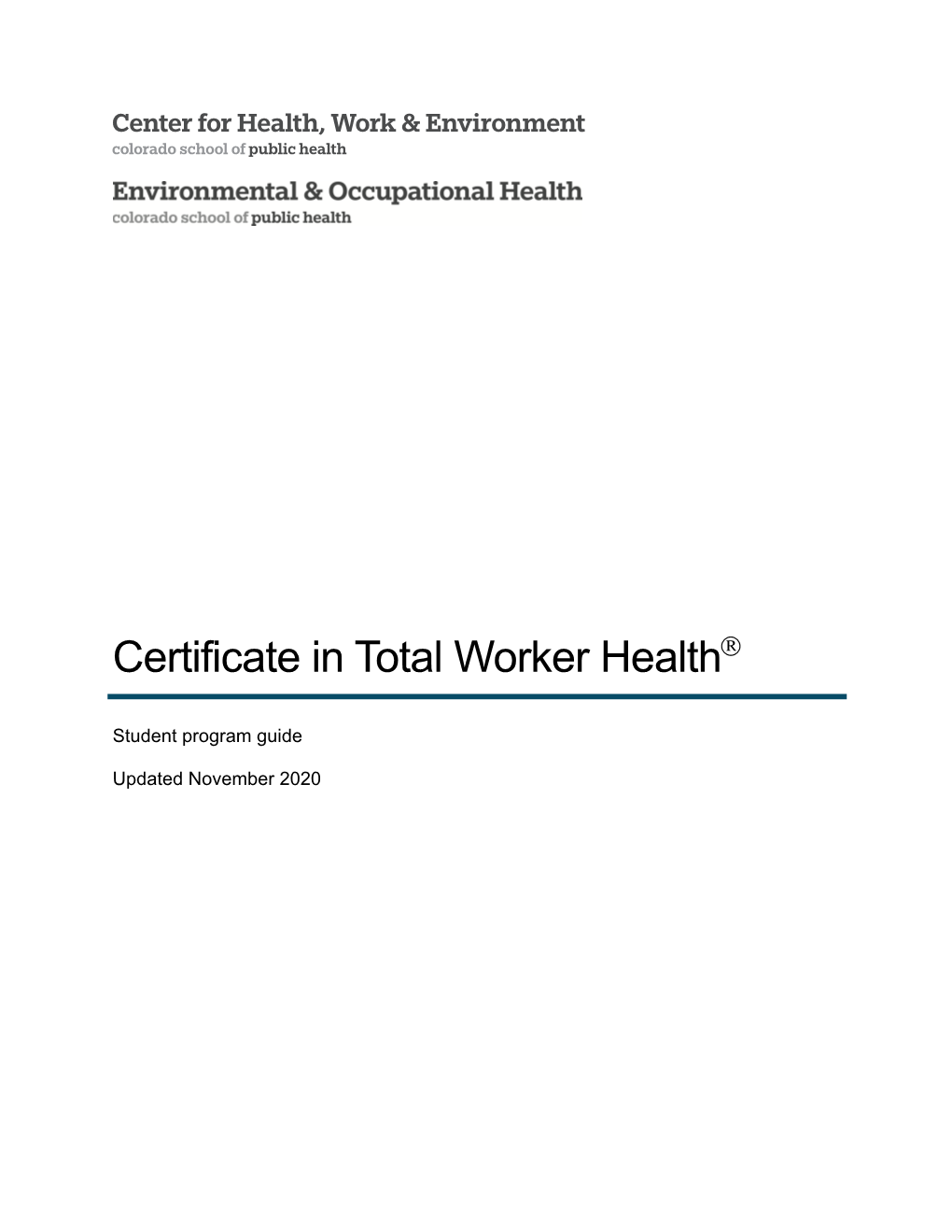 Certificate in Total Worker Healthò