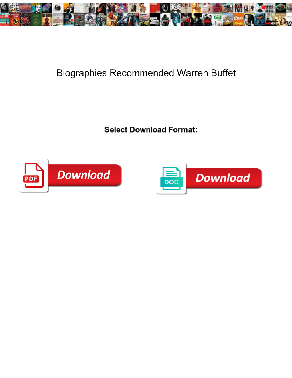 Biographies Recommended Warren Buffet