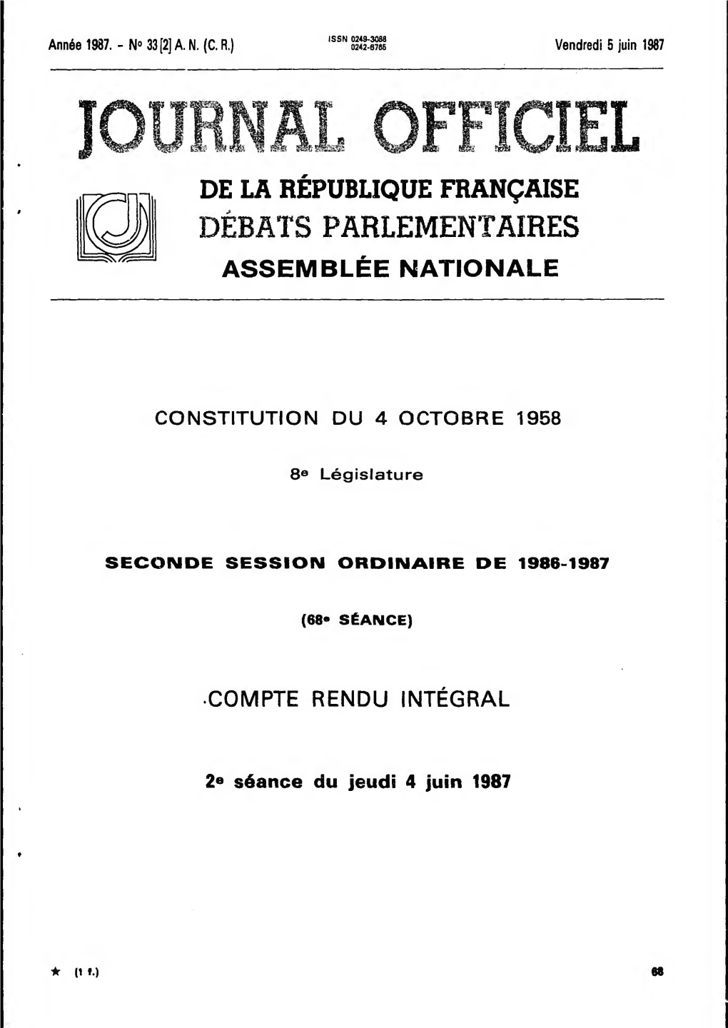 Tel De La République Française Débats Parlementaires Assemblée Nationale