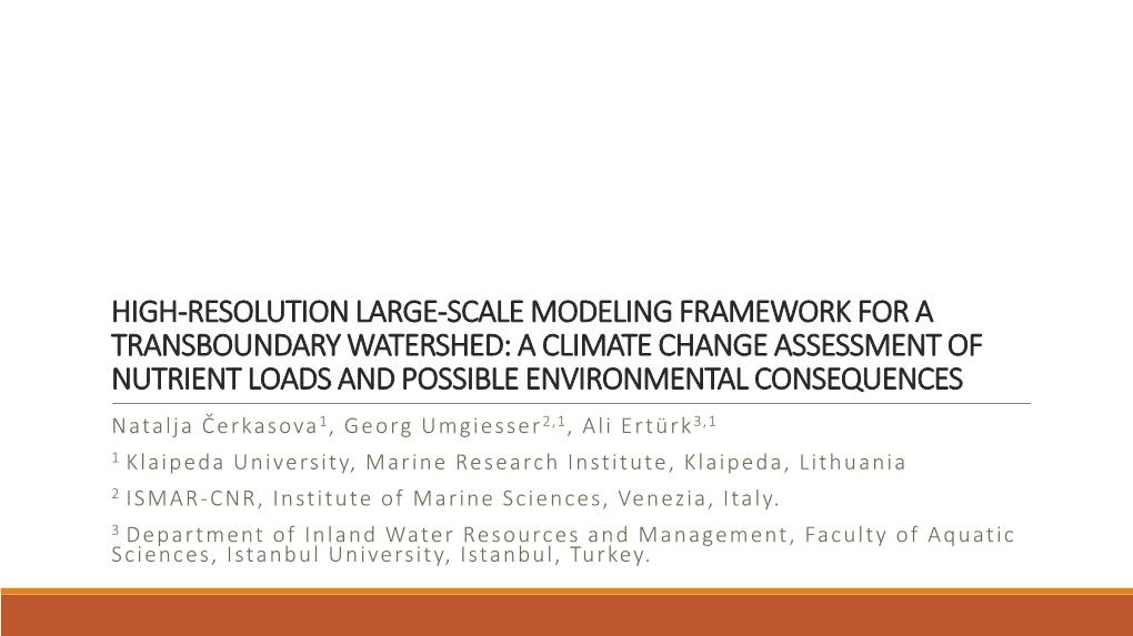 A Climate Change Assessment of Nutrient Loads