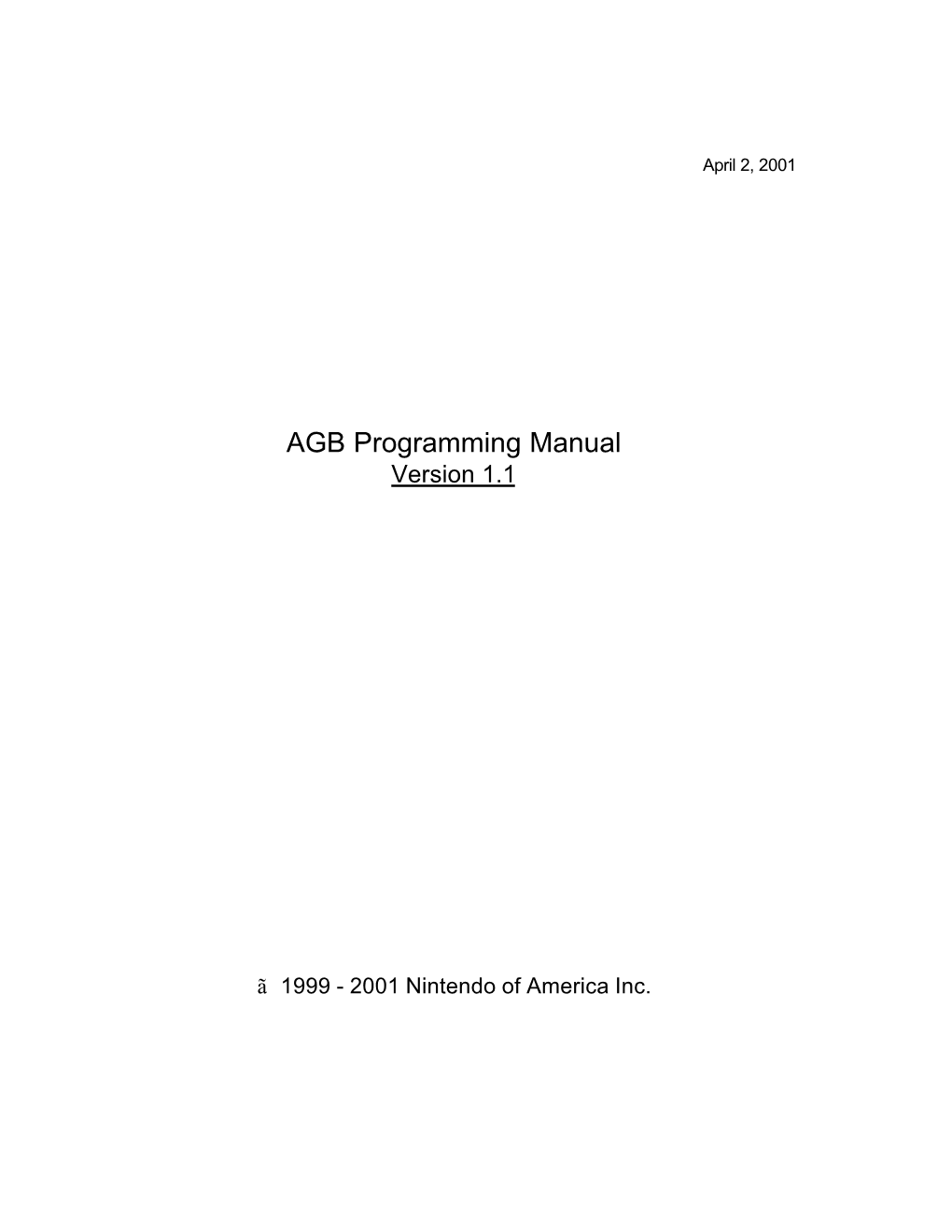 AGB Programming Manual Version 1.1