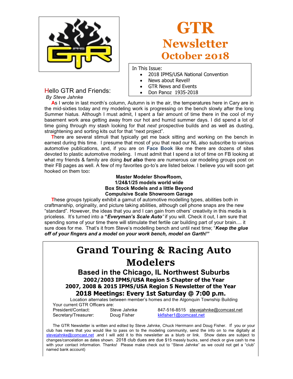 Newsletter October 2018