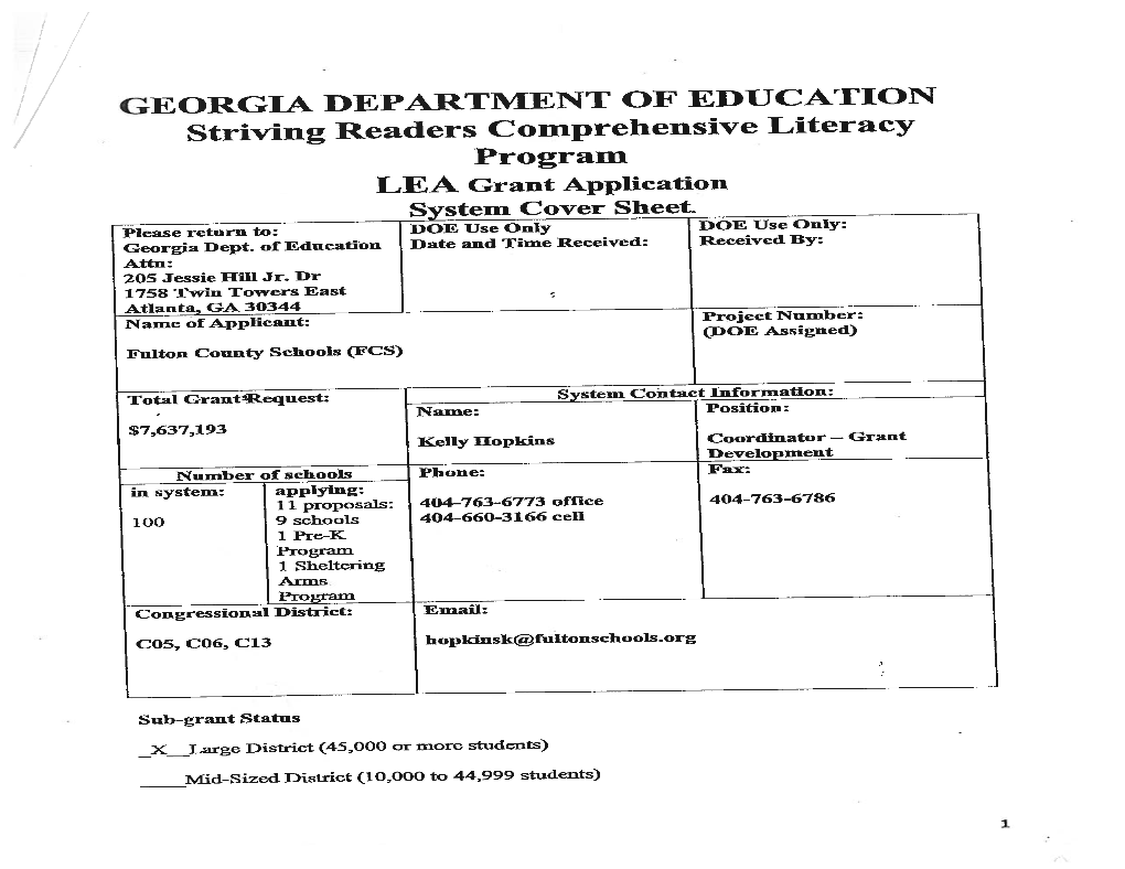 Fulton County Schools: Pre-Kindergarten Approach to Literacy