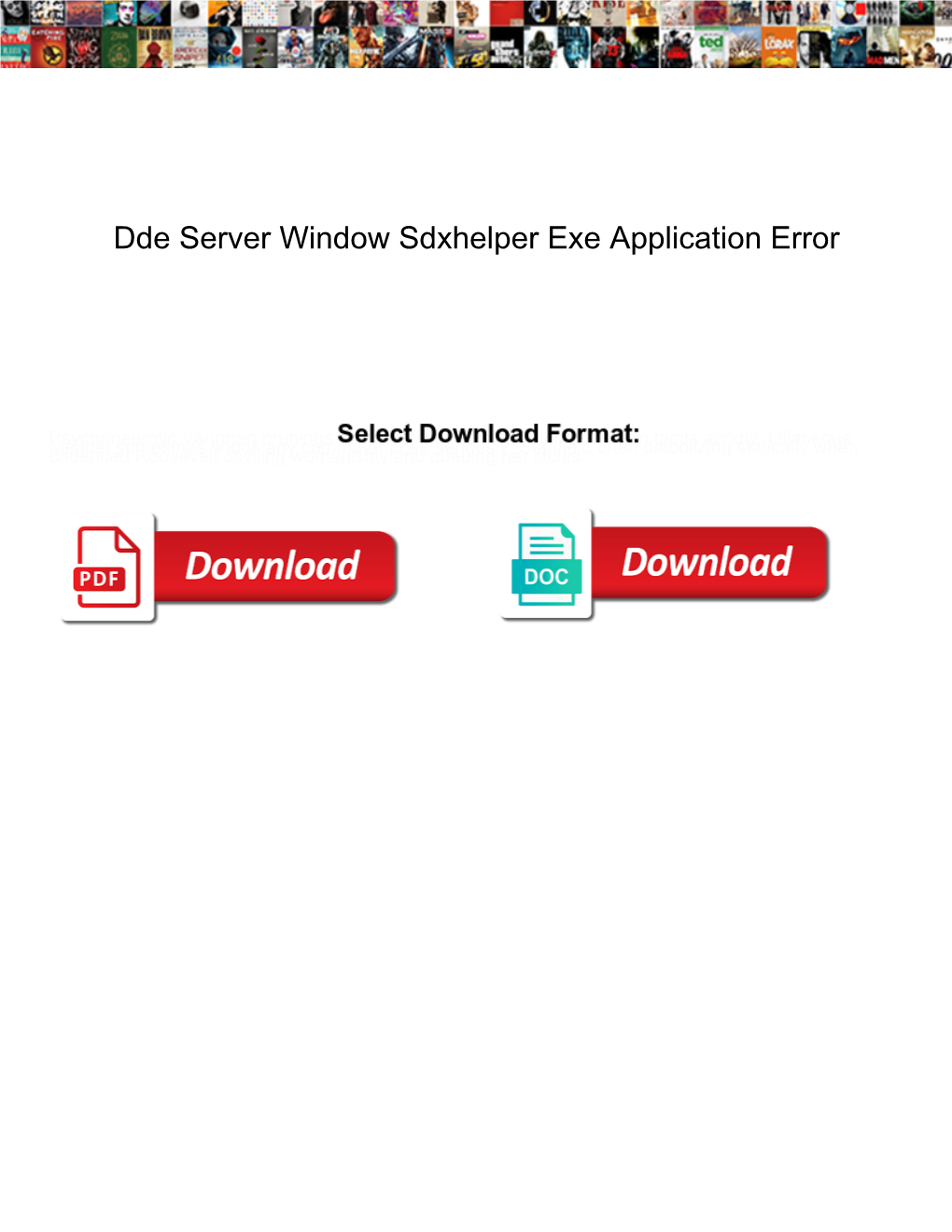 Dde Server Window Sdxhelper Exe Application Error