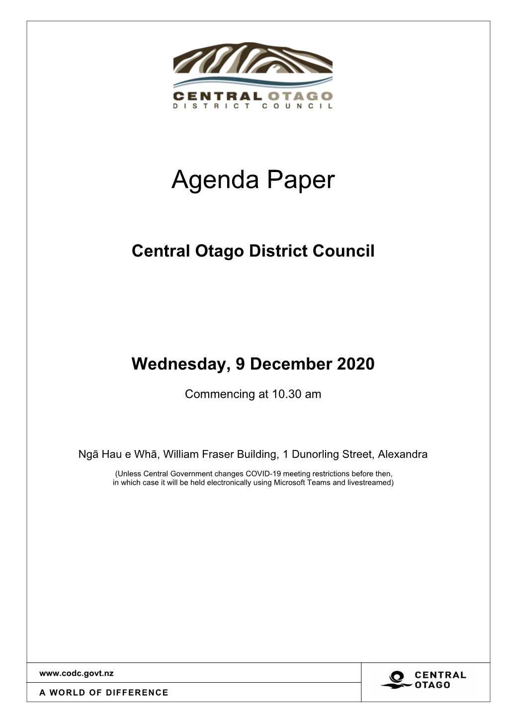 Agenda Paper