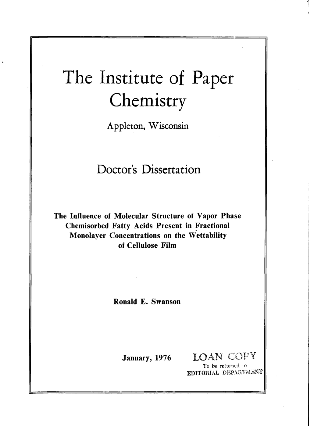 The Institute of Paper Chemistry