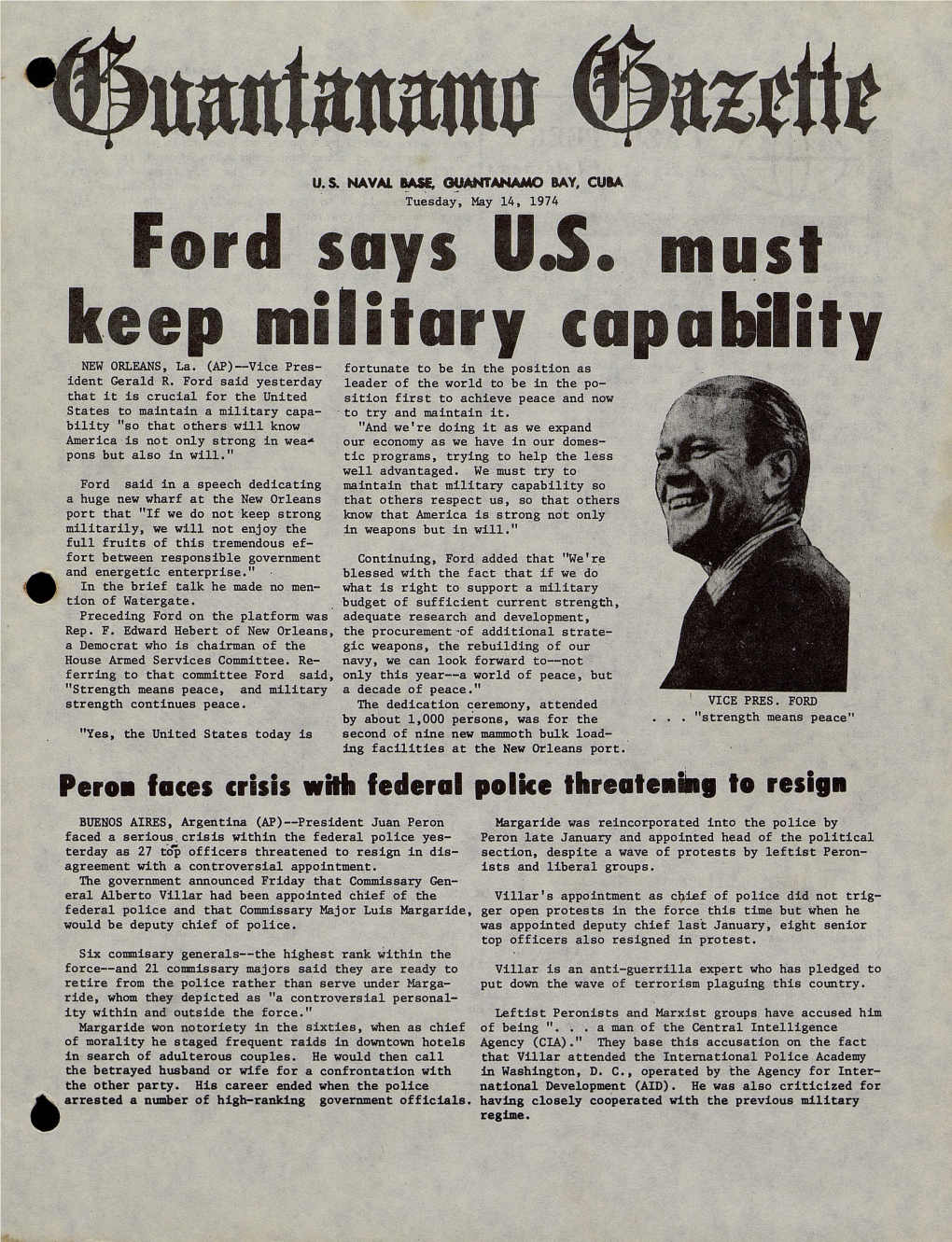 Ford Says U.S. M Keep Military Capa Bility