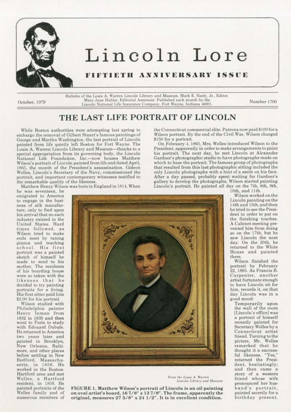 Lincoln Lore FIFTI ET II Anniveusany ISSUE