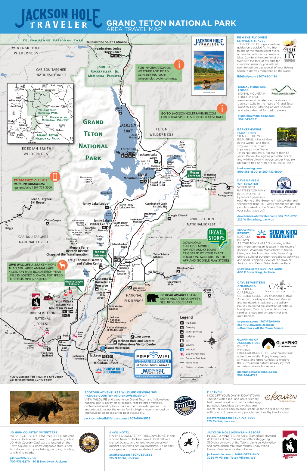 Grand Teton National Park Area Travel Map