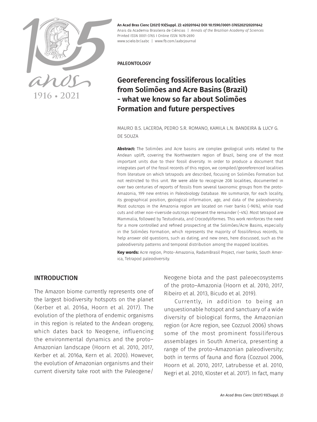 Georeferencing Fossiliferous Localities from Solimões and Acre