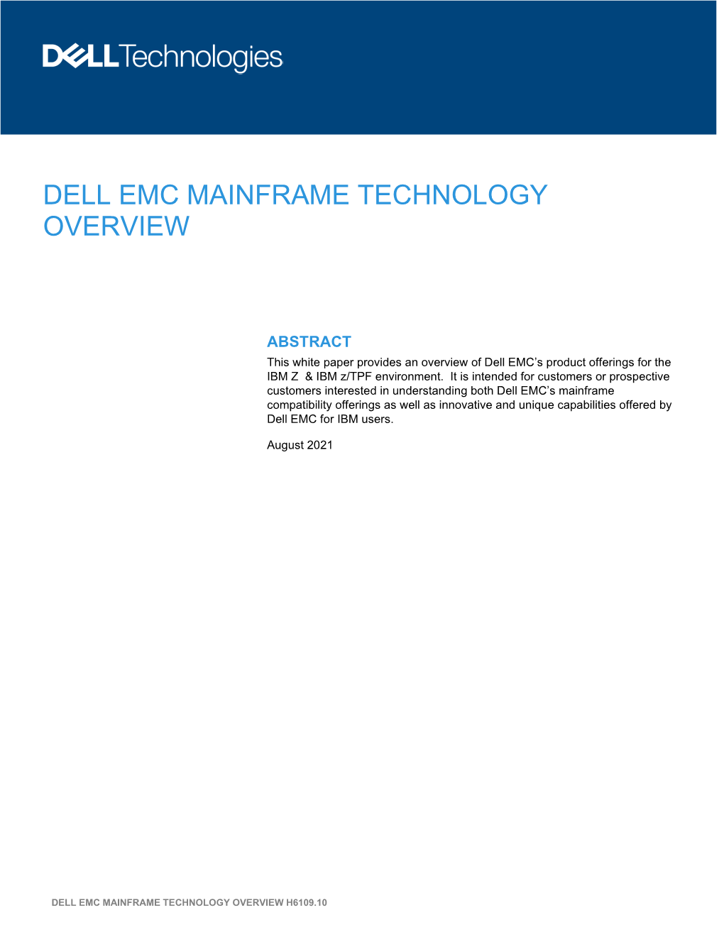 Dell Emc Mainframe Technology Overview