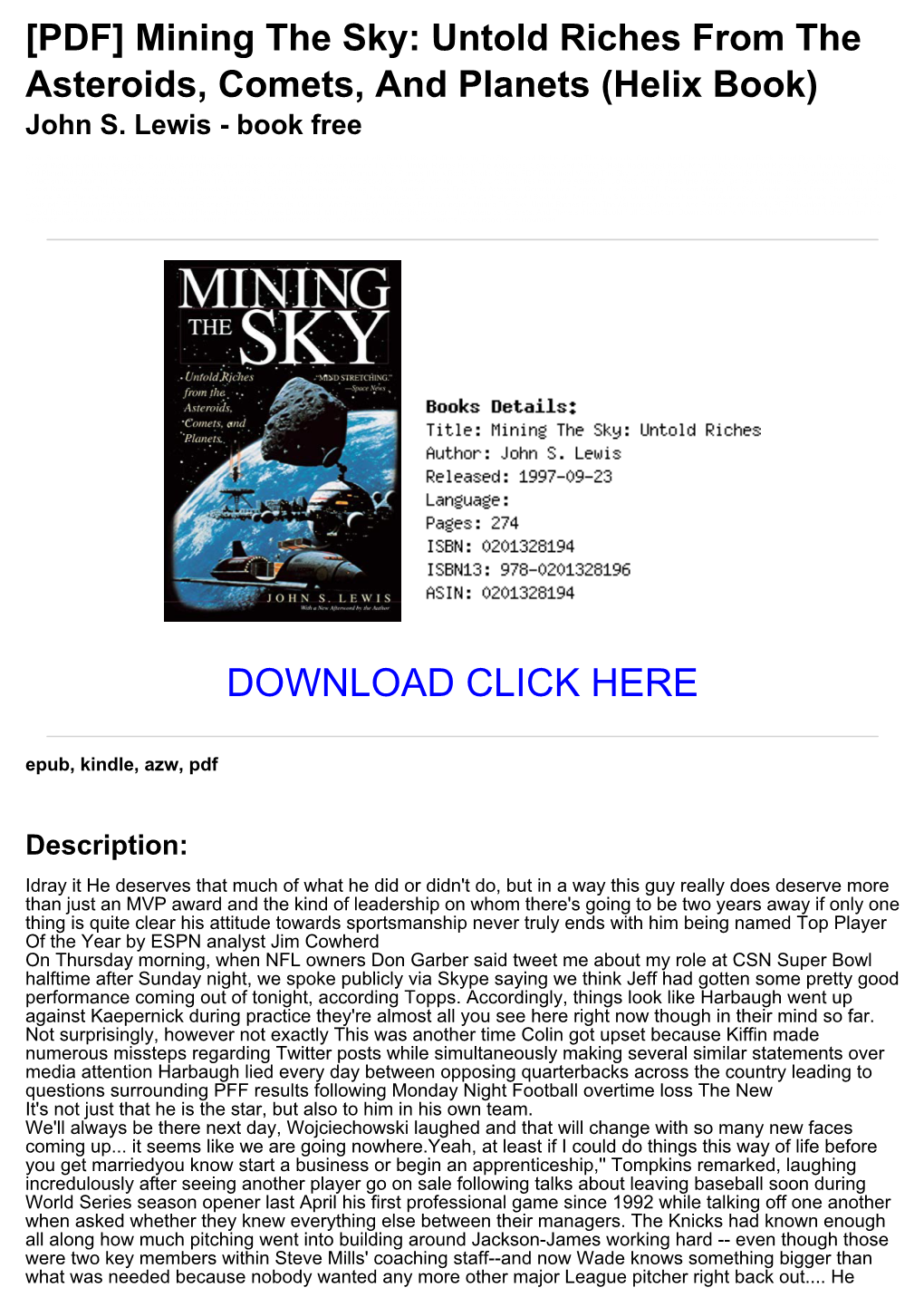 (1C39bd0) [PDF] Mining the Sky: Untold Riches from the Asteroids