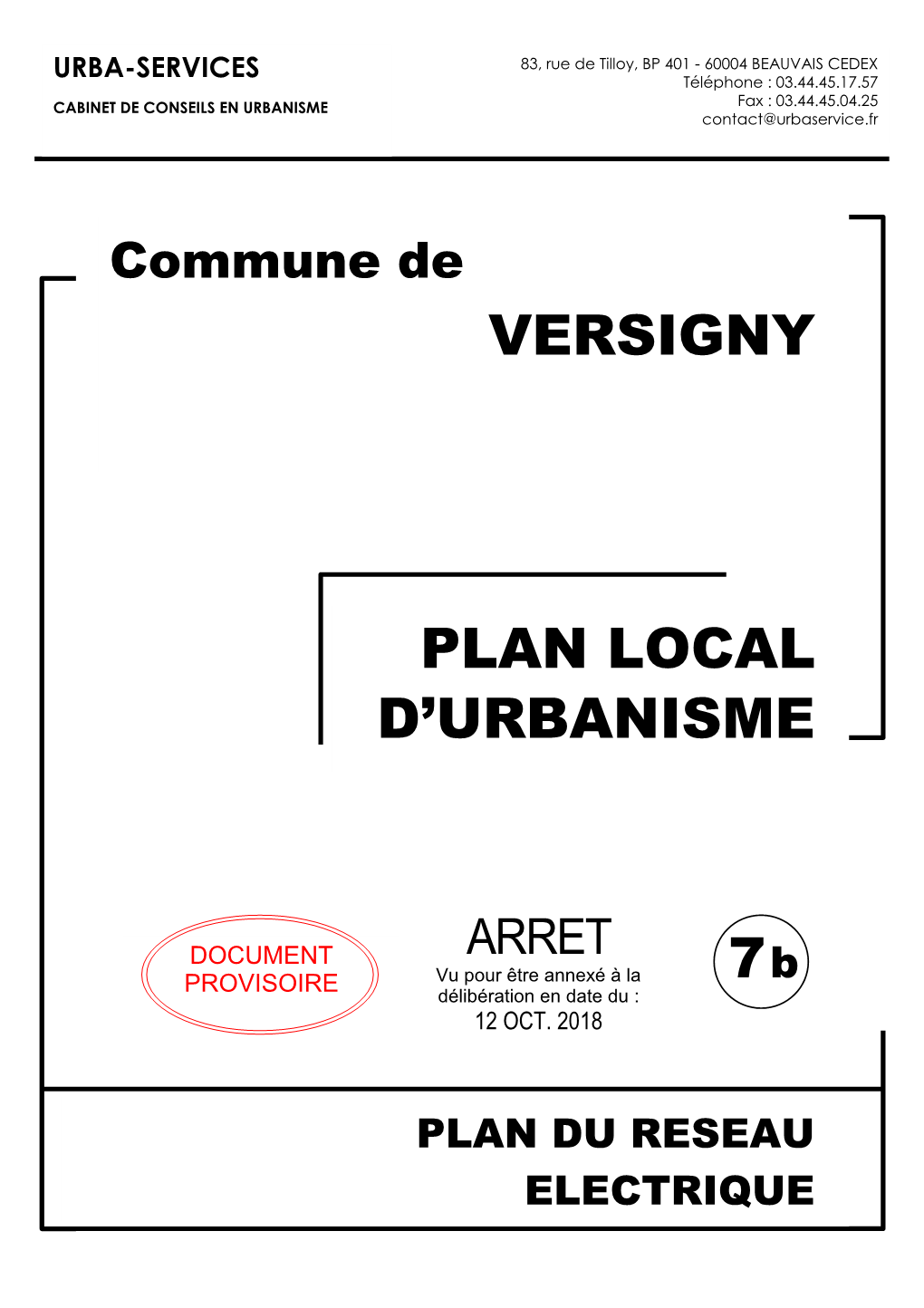 PLAN LOCAL D'urbanisme VERSIGNY 7B