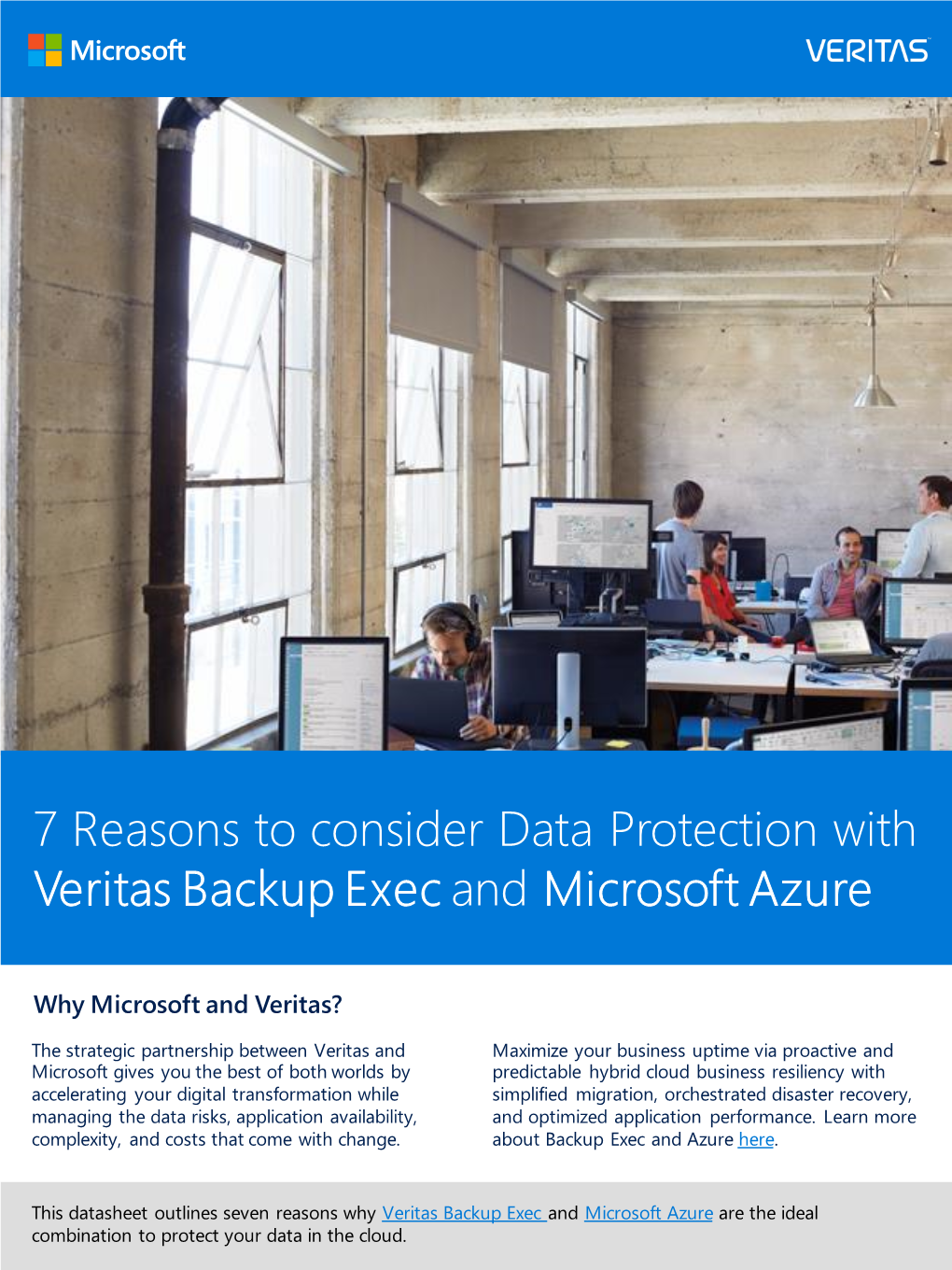 7 Reasons to Consider Data Protection with Veritas Backup Exec and Microsoft Azure