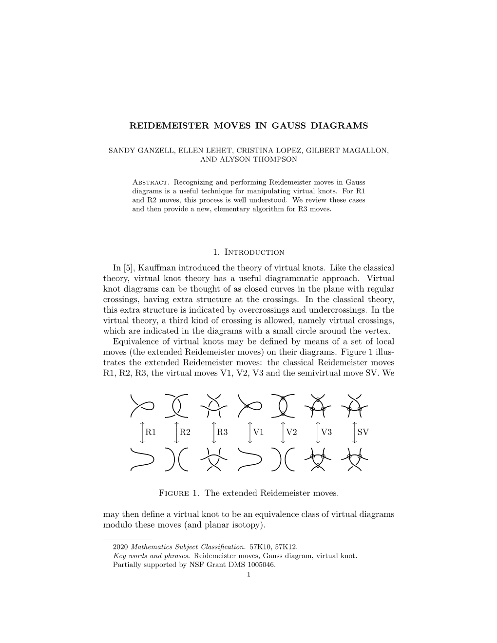 Reidemeister Moves in Gauss Diagrams