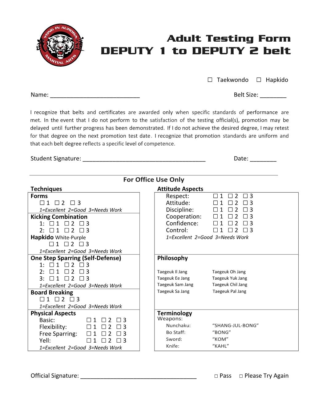 DEPUTY 1 to DEPUTY 2 Belt