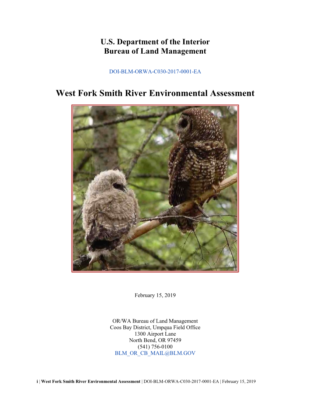 West Fork Smith River Environmental Assessment