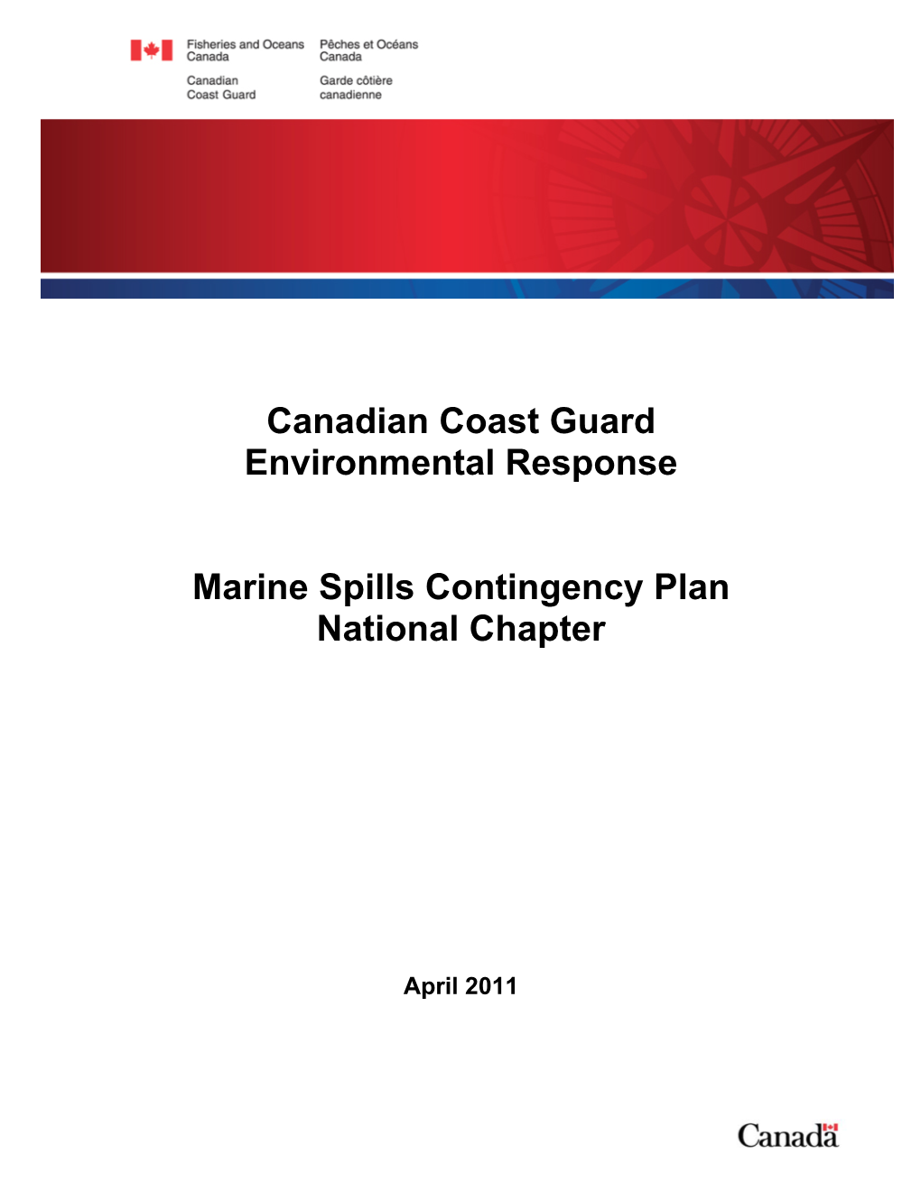 Canadian Coast Guard Environmental Response Marine Spills