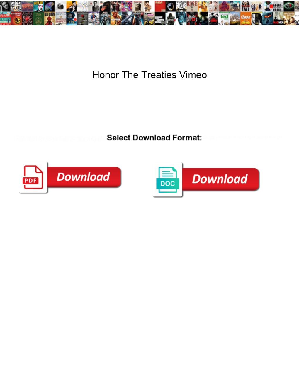 Honor the Treaties Vimeo