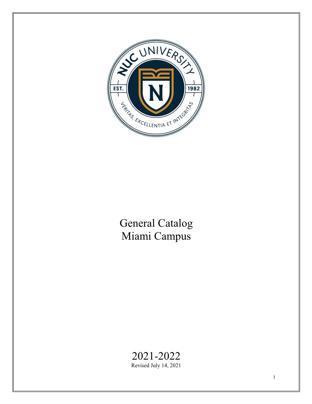 General Catalog Miami Campus 2021-2022